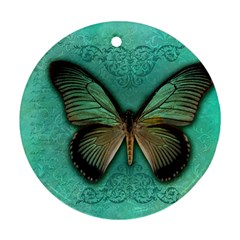 Butterfly Background Vintage Old Grunge Ornament (round) by Amaryn4rt