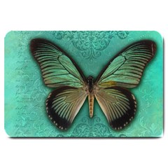 Butterfly Background Vintage Old Grunge Large Doormat  by Amaryn4rt