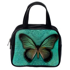 Butterfly Background Vintage Old Grunge Classic Handbags (one Side) by Amaryn4rt