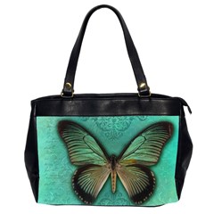 Butterfly Background Vintage Old Grunge Office Handbags (2 Sides)  by Amaryn4rt