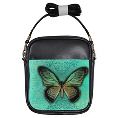 Butterfly Background Vintage Old Grunge Girls Sling Bags by Amaryn4rt