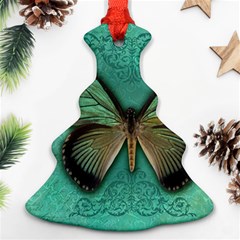 Butterfly Background Vintage Old Grunge Ornament (christmas Tree) 