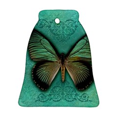 Butterfly Background Vintage Old Grunge Ornament (bell)