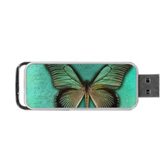 Butterfly Background Vintage Old Grunge Portable Usb Flash (one Side) by Amaryn4rt