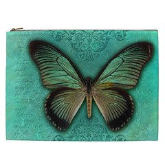 Butterfly Background Vintage Old Grunge Cosmetic Bag (xxl)  by Amaryn4rt