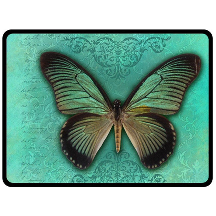 Butterfly Background Vintage Old Grunge Double Sided Fleece Blanket (Large) 