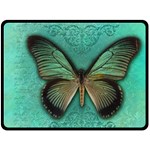 Butterfly Background Vintage Old Grunge Double Sided Fleece Blanket (Large)  80 x60  Blanket Back