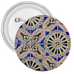 Ceramic Portugal Tiles Wall 3  Buttons by Amaryn4rt