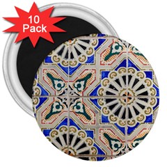 Ceramic Portugal Tiles Wall 3  Magnets (10 Pack)  by Amaryn4rt