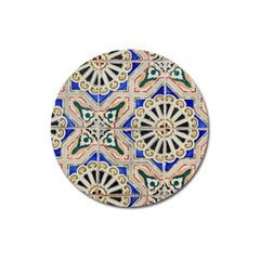 Ceramic Portugal Tiles Wall Magnet 3  (round) by Amaryn4rt