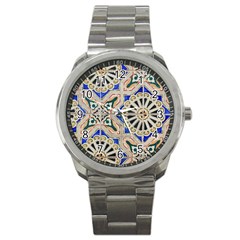 Ceramic Portugal Tiles Wall Sport Metal Watch by Amaryn4rt