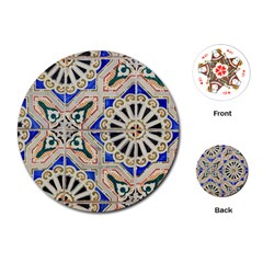 Ceramic Portugal Tiles Wall Playing Cards (round)  by Amaryn4rt