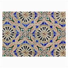 Ceramic Portugal Tiles Wall Large Glasses Cloth (2-side) by Amaryn4rt