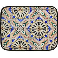 Ceramic Portugal Tiles Wall Double Sided Fleece Blanket (mini)  by Amaryn4rt