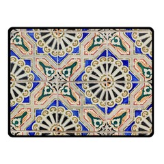 Ceramic Portugal Tiles Wall Double Sided Fleece Blanket (small) 