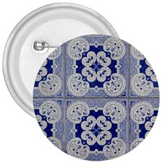 Ceramic Portugal Tiles Wall 3  Buttons by Amaryn4rt