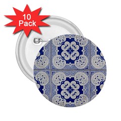 Ceramic Portugal Tiles Wall 2 25  Buttons (10 Pack) 