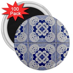 Ceramic Portugal Tiles Wall 3  Magnets (100 Pack) by Amaryn4rt