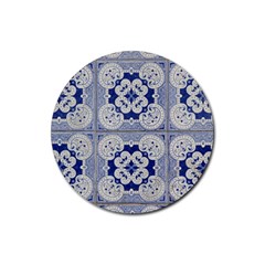 Ceramic Portugal Tiles Wall Rubber Round Coaster (4 Pack) 