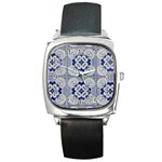 Ceramic Portugal Tiles Wall Square Metal Watch Front