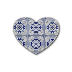 Ceramic Portugal Tiles Wall Heart Coaster (4 Pack) 