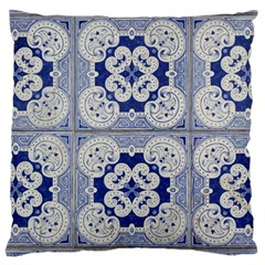 Ceramic Portugal Tiles Wall Large Cushion Case (one Side) by Amaryn4rt