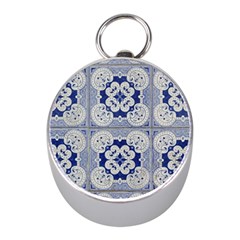 Ceramic Portugal Tiles Wall Mini Silver Compasses by Amaryn4rt