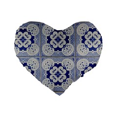 Ceramic Portugal Tiles Wall Standard 16  Premium Flano Heart Shape Cushions