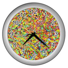 Canvas Acrylic Design Color Wall Clocks (silver) 