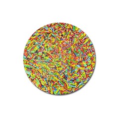 Canvas Acrylic Design Color Magnet 3  (round)