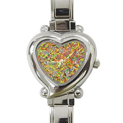 Canvas Acrylic Design Color Heart Italian Charm Watch