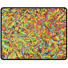 Canvas Acrylic Design Color Double Sided Fleece Blanket (medium) 