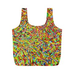 Canvas Acrylic Design Color Full Print Recycle Bags (m) 