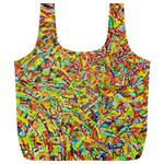 Canvas Acrylic Design Color Full Print Recycle Bags (L)  Front