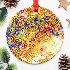 Canvas Acrylic Design Color Ornament (round)