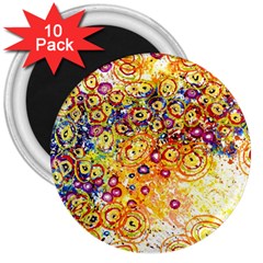 Canvas Acrylic Design Color 3  Magnets (10 Pack) 