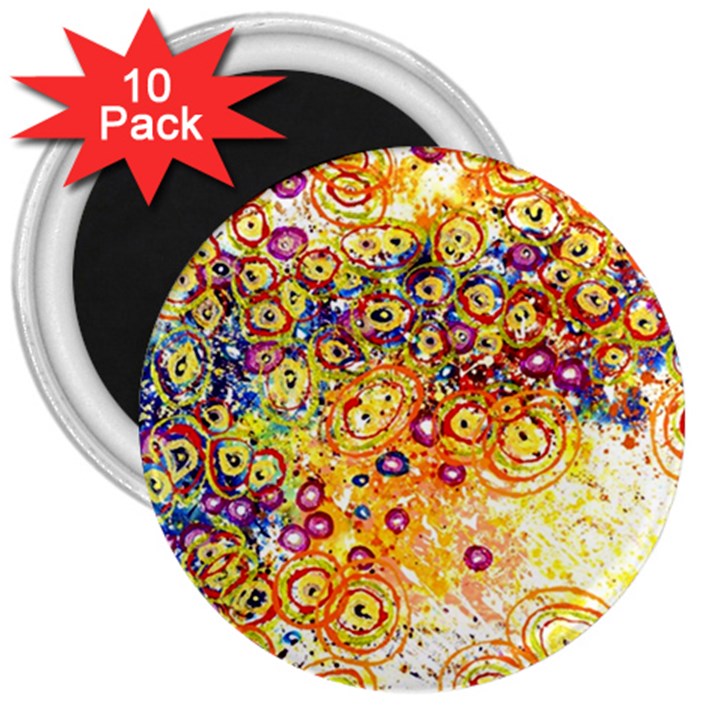 Canvas Acrylic Design Color 3  Magnets (10 pack) 