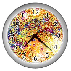 Canvas Acrylic Design Color Wall Clocks (silver) 