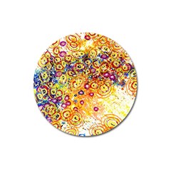 Canvas Acrylic Design Color Magnet 3  (round)