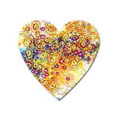 Canvas Acrylic Design Color Heart Magnet