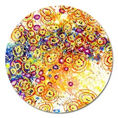 Canvas Acrylic Design Color Magnet 5  (round)