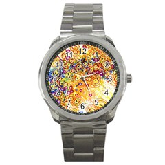 Canvas Acrylic Design Color Sport Metal Watch