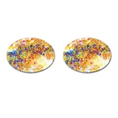 Canvas Acrylic Design Color Cufflinks (oval)