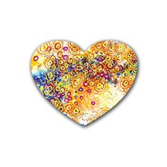 Canvas Acrylic Design Color Rubber Coaster (heart) 