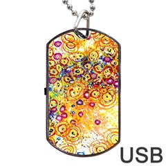 Canvas Acrylic Design Color Dog Tag Usb Flash (two Sides)