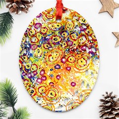 Canvas Acrylic Design Color Oval Filigree Ornament (two Sides)