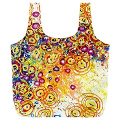 Canvas Acrylic Design Color Full Print Recycle Bags (l) 