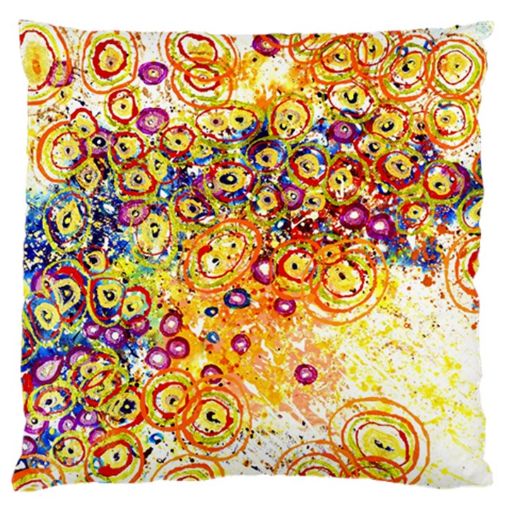 Canvas Acrylic Design Color Large Flano Cushion Case (One Side)