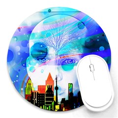 Dirty Dirt Spot Man Doll View Round Mousepads by Amaryn4rt