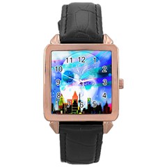 Dirty Dirt Spot Man Doll View Rose Gold Leather Watch  by Amaryn4rt